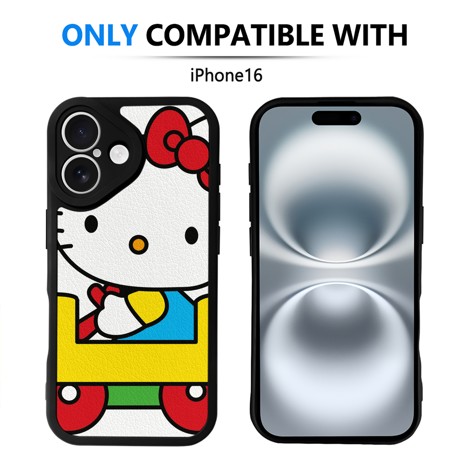 （画像用） Hello Kitty ハローキティ 【iPhone 16シリーズ対応】シリコンスマホケース（レザー調） 材質：シリコン